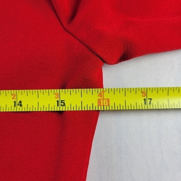 Belle Badgley Mischka Peplum Dress Size 4 Back Zipper 3/4 Sleeve Lined Red - Picture 9 of 11